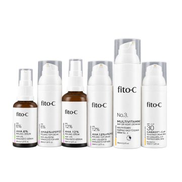 fito.C - 8 Hetes Otthoni AHA Készlet (2db Szérum, 2db TOP Krém, 1db Protect, 1db Kémiai+Fizikai Fényvédő)   - 15% árengedménnyel - *kémiai fényszűrőkkel