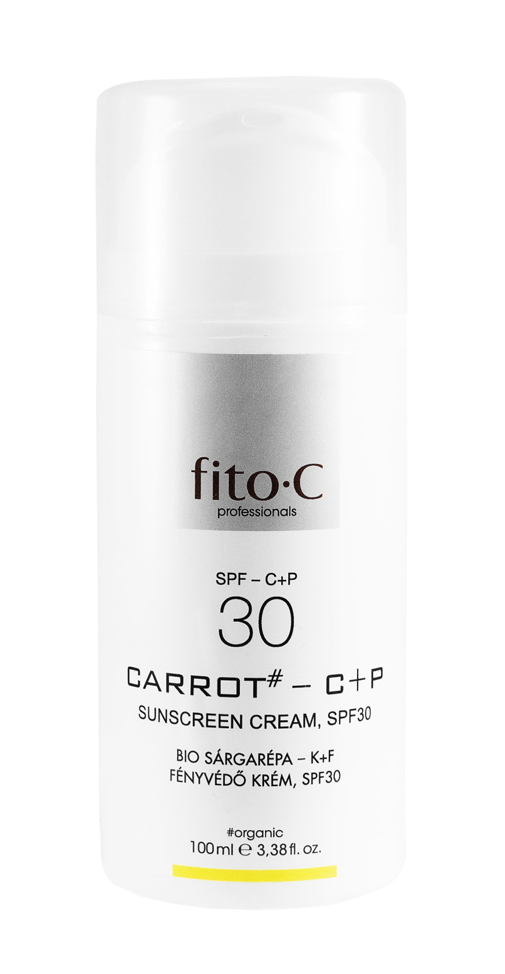 fito.C - Carrot - C+P Sunscreen Cream, SPF30 - Bio Sárgarépa - K+F Fényvédő Krém, SPF30, 100ml